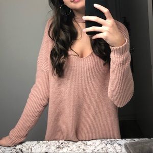 pink sweater